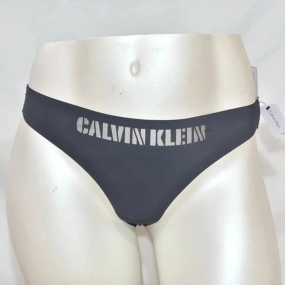 XL X-LARGE Calvin Klein QF4068 Logo-Waist Laser Thong Black NWT New with Tags